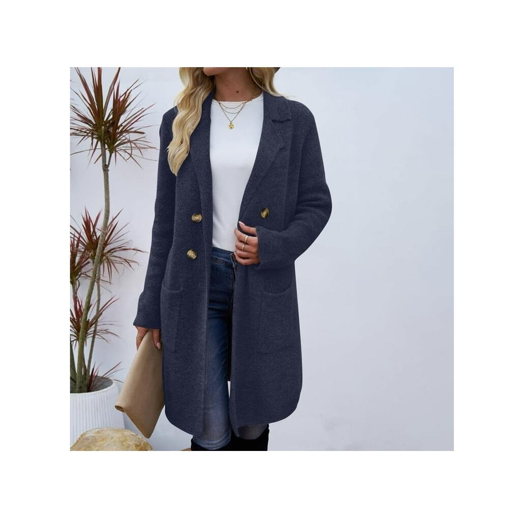Olyvenn Women Fall Long Cardigan Sweater Trendy Knit Jacket XL